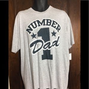 #1 Dad Gray short Sleeves 100% Cotton T-shirt NWT